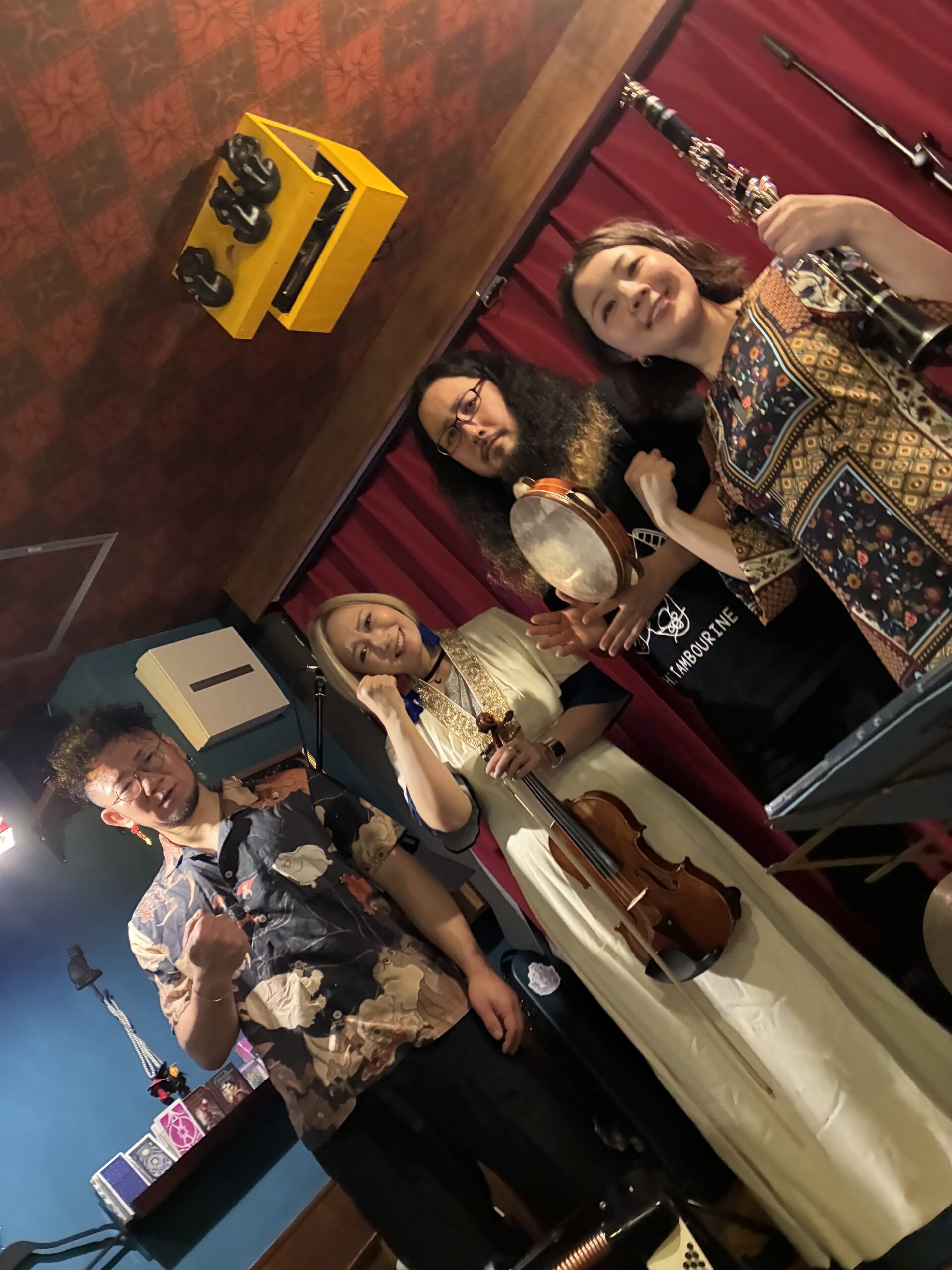 「7/8(水)【Oracle Orchestra Live】ガチタンバリン 大石竜輔・Clarinet 山本茉莉奈・Violin emyu: Accordion 都丸智栄＠東京・ドットドット秋田犬」のアイキャッチ画像